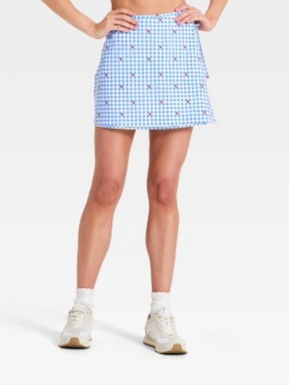 Women's Knit Wrap Skort - All In Motion Blue Gingham - Picture 1 of 4